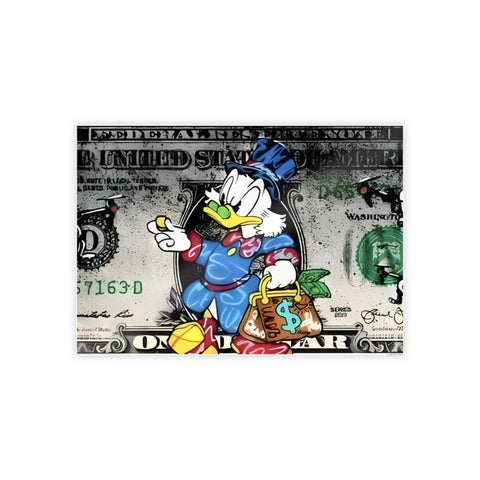 Fun Gloss Posters Featuring Wealthy Cartoon Duck Design