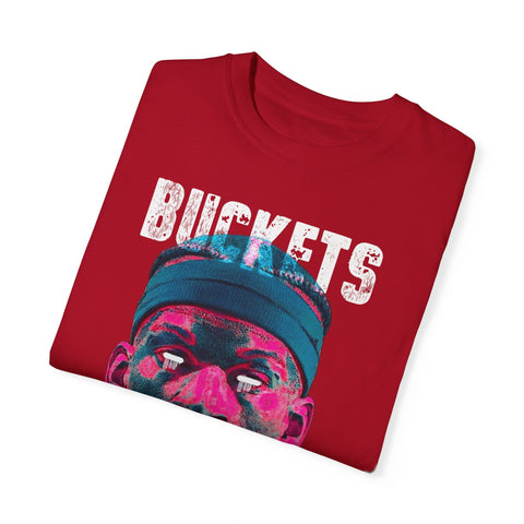 Unisex Garment-Dyed T-Shirt - Retro Sports Graphic "BUCKETS"