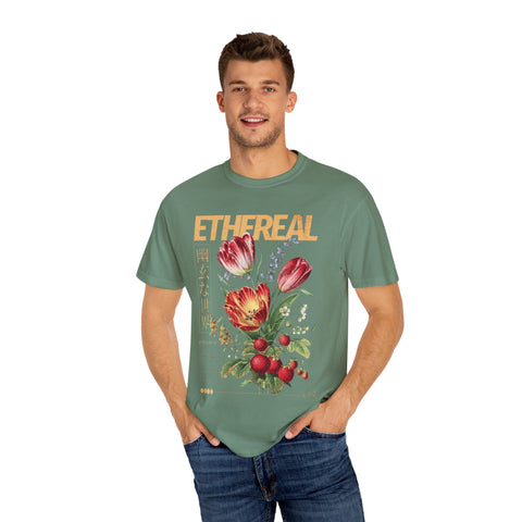Ethereal Floral Unisex Garment-Dyed T-Shirt