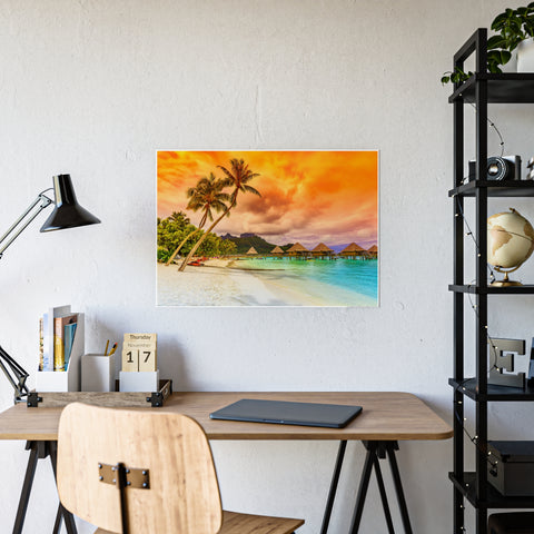 Tropical Paradise Gloss Poster - Vibrant Beach Art for Home Decor