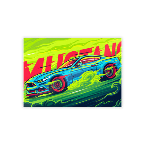 Vibrant Mustang Gloss Poster - Perfect for Car Lovers & Home Decor