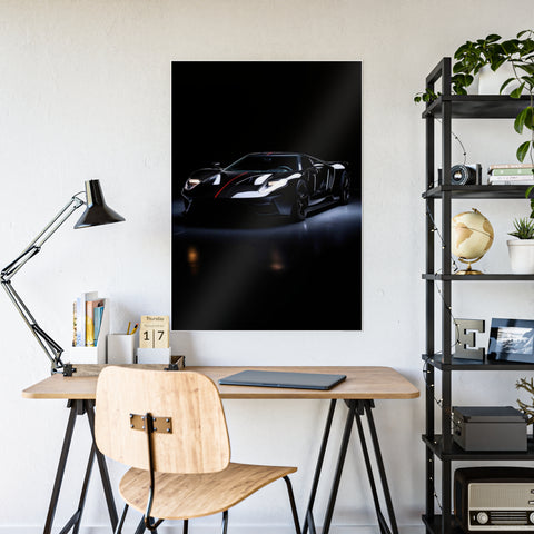 Glossy Car Poster - Stunning Black Sports Car Wall Art for Auto Enthusiasts