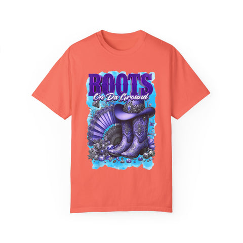 Unisex Garment-Dyed T-Shirt - "Boots On Da Ground" Graphic Tee