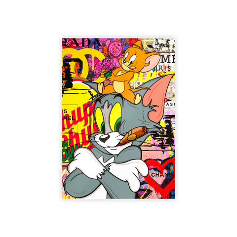 Retro Cartoon Gloss Poster - Tom & Jerry Art Print for Home Decor