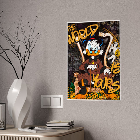 Glossy Art Poster - 'The World is Yours' Wall Decor