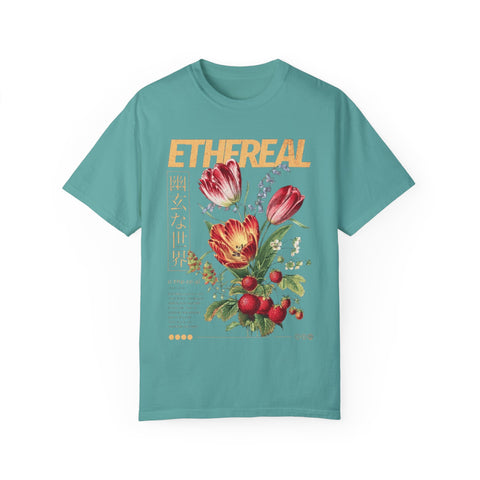 Ethereal Floral Unisex Garment-Dyed T-Shirt