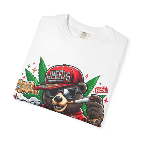Hip Hop Bear Graphic T-Shirt - Unisex Cool Streetwear for Cannabis Lovers