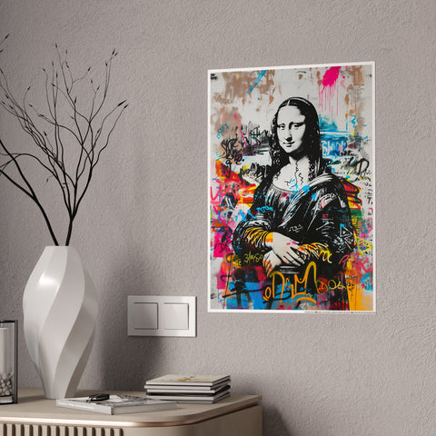 Street Art Gloss Poster - Modern Graffiti Mona Lisa Wall Art