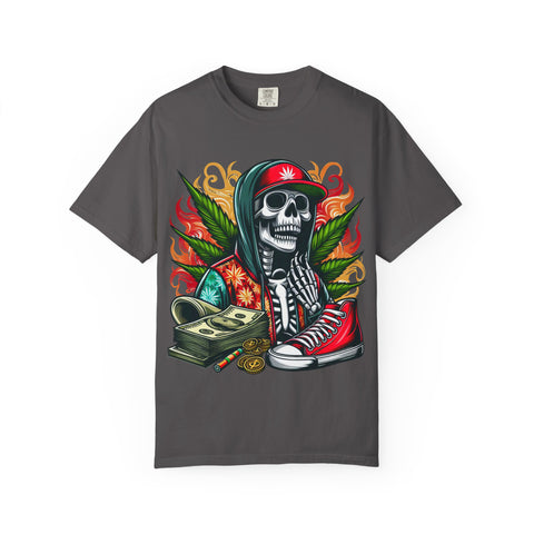 Chill Vibes Skull Graphic T-Shirt – Unisex Garment-Dyed Tee