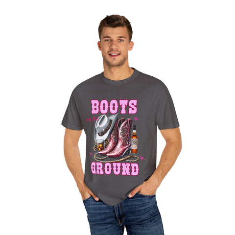 Unisex Garment-Dyed T-shirt - "Boots on the Ground" Country Vibe Tee