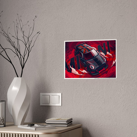 Mini Cooper Gloss Poster - Vibrant Automotive Art for Car Enthusiasts
