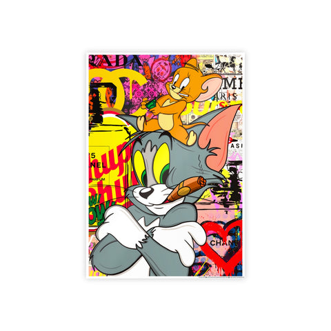 Retro Cartoon Gloss Poster - Tom & Jerry Art Print for Home Decor