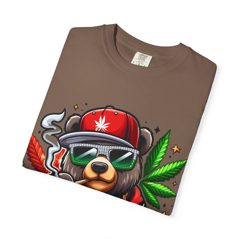 Chill Vibe Bear Unisex T-Shirt - Trendy Streetwear for Cannabis Lovers