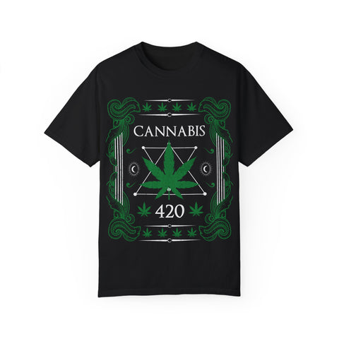 Cannabis 420 Unisex Garment-Dyed T-Shirt - Retro Style для Celebrations