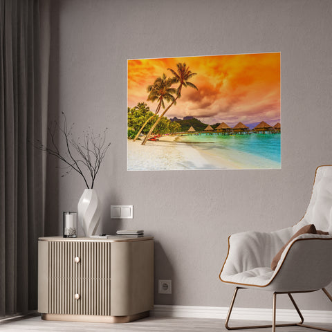 Tropical Paradise Gloss Poster - Vibrant Beach Art for Home Decor