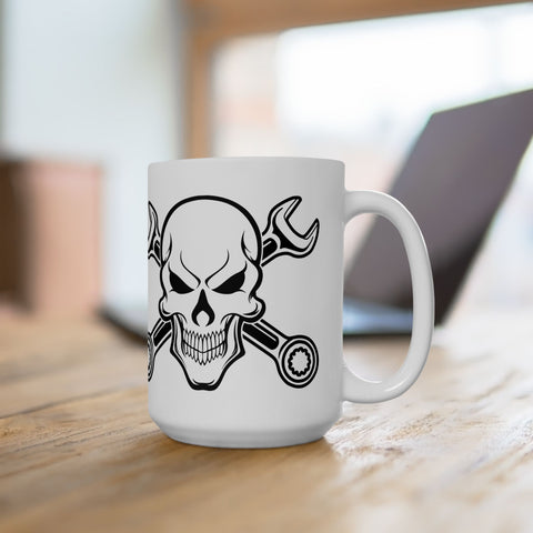 Skull Wrench Ceramic Mug - 11oz/15oz | Perfect Gift for Mechanics and DIY Enthusiasts