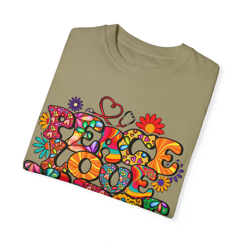 Peace Love Music Unisex Garment-Dyed T-shirt