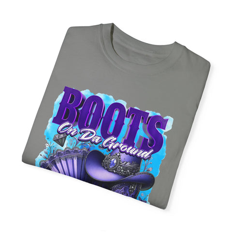 Unisex Garment-Dyed T-Shirt - "Boots On Da Ground" Graphic Tee
