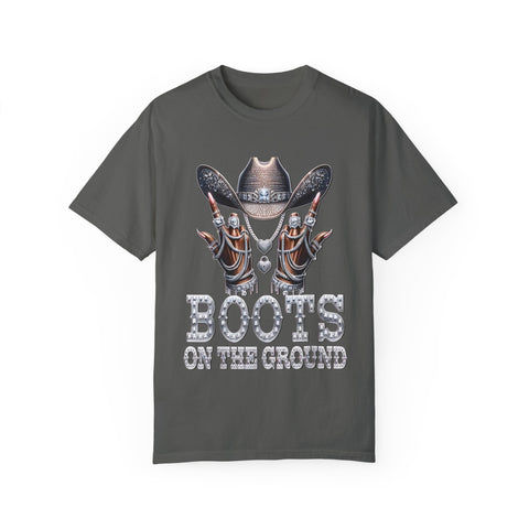 Country-Inspired Unisex T-Shirt - 'Boots on the Ground' Design