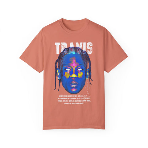 Travis Inspired Unisex Garment-Dyed T-Shirt - Retro Graphic Tee