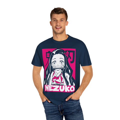 Nezuko Anime T-Shirt - Unisex Garment-Dyed Tee for Fans