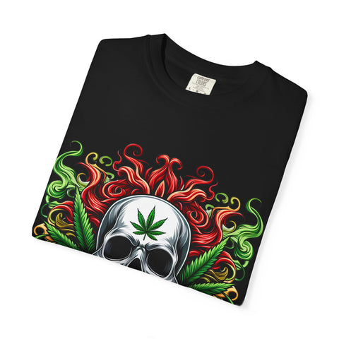 Unisex Skull & Cannabis Graphic T-Shirt - Edgy Streetwear Style