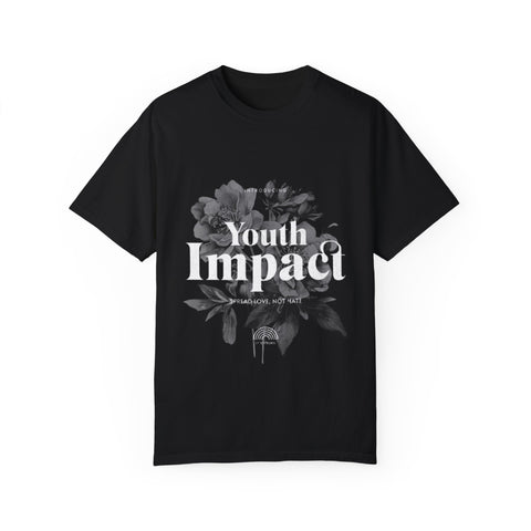 Youth Impact Unisex Garment-Dyed T-Shirt – Vibrant Floral Graphic Tee