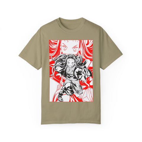 Anime-Inspired Unisex Garment-Dyed T-Shirt - Bold Character Design