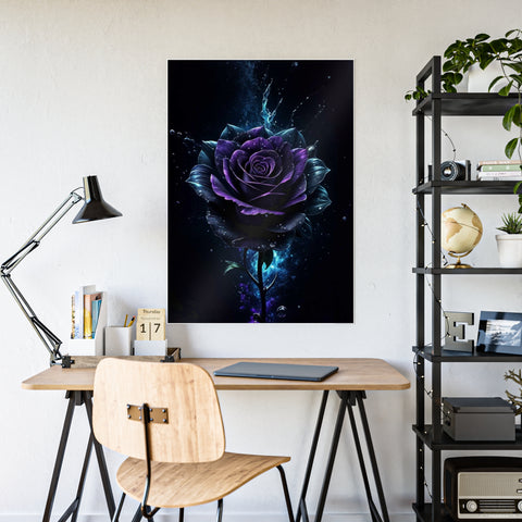 Mystical Rose Gloss Poster - Dark Floral Art for Home Decor