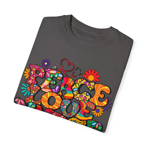 Peace Love Music Unisex Garment-Dyed T-shirt