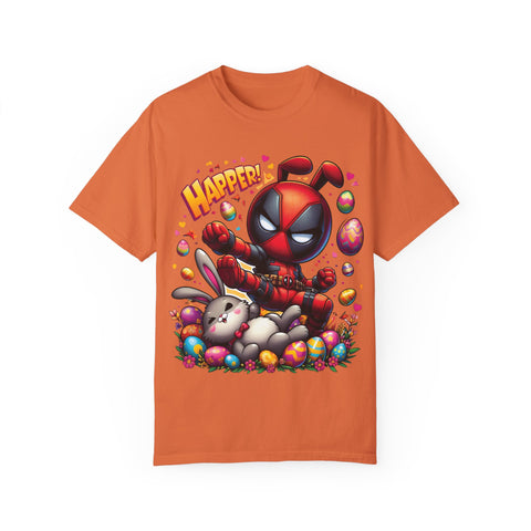 Funny Deadpool Easter T-Shirt - Unisex Garment-Dyed Tee for Comic Fans