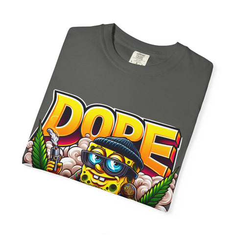 Unisex Garment-Dyed T-Shirt - Cool Cartoon ‘DOPE’ Design