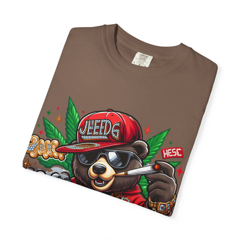 Hip Hop Bear Graphic T-Shirt - Unisex Cool Streetwear for Cannabis Lovers