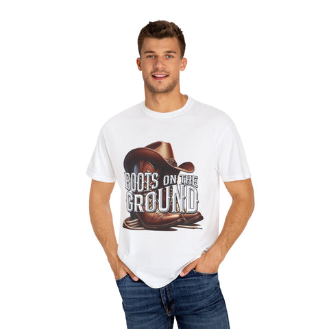 Unisex Garment-Dyed T-Shirt - 'Boots on the Ground' Country Lifestyle Tee