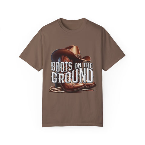 Unisex Garment-Dyed T-Shirt - 'Boots on the Ground' Country Lifestyle Tee
