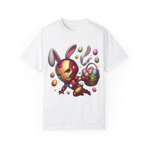 Easter Bunny Iron Man T-Shirt - Unisex Garment-Dyed Tee