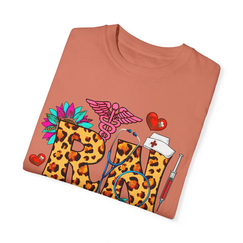 Trendy RN Graphic T-Shirt for Nurses - Garment-Dyed Unisex Tee