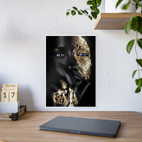 Elegant Gloss Art Poster - Black and Gold Face Design
