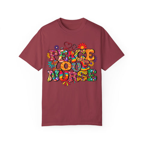 Peace Love Music Unisex Garment-Dyed T-shirt