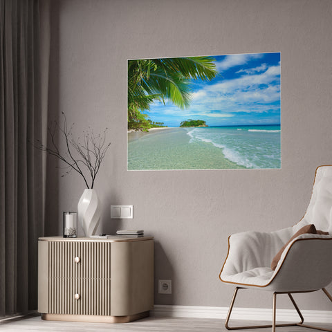 Tropical Beach Gloss Poster - Scenic Wall Art for Home Decor