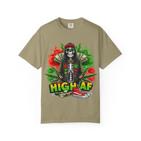 High AF Unisex Garment-Dyed T-Shirt - Fun & Edgy Style for Cannabis Enthusiasts
