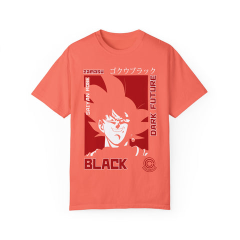 Unisex Garment-Dyed T-Shirt - Dark Future Saiyan Rose Design