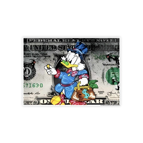 Fun Gloss Posters Featuring Wealthy Cartoon Duck Design