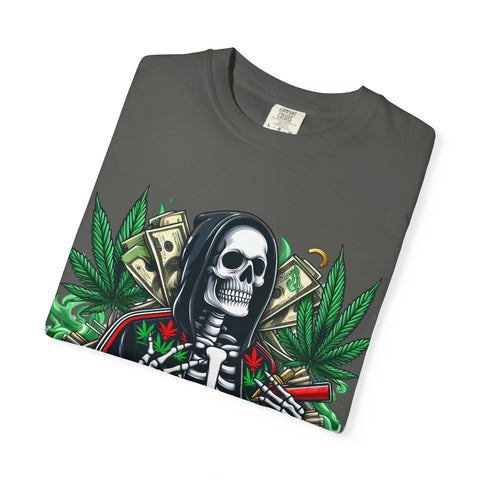 Good Vibes Unisex T-Shirt - Garment-Dyed Skeleton Design