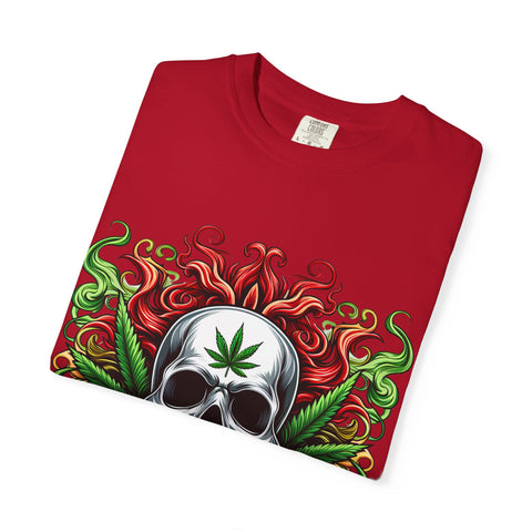 Unisex Skull & Cannabis Graphic T-Shirt - Edgy Streetwear Style