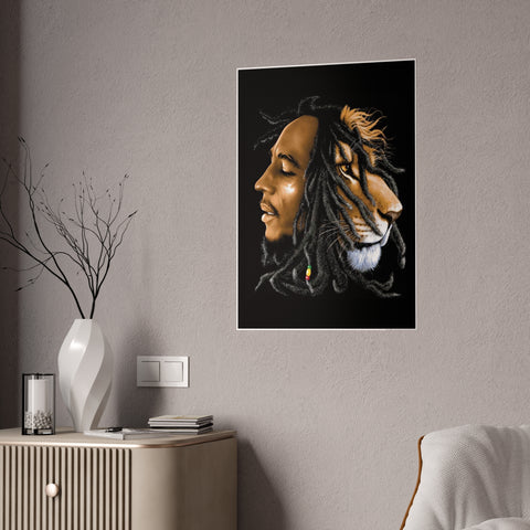 Reggae Lion Art Poster - Glossy Decor for Music Lovers