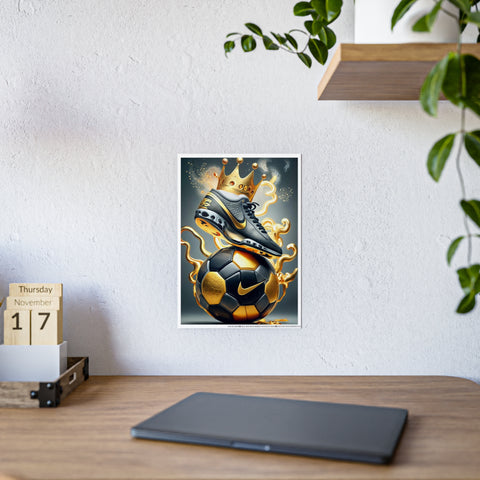Sporty Crowned Soccer Gloss Poster - Perfect for Sports Fans