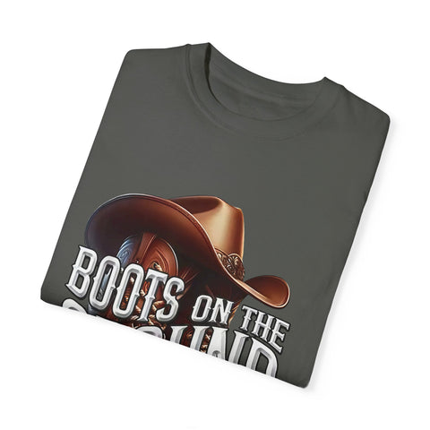 Unisex Garment-Dyed T-Shirt - 'Boots on the Ground' Country Lifestyle Tee