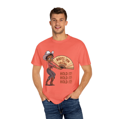 Boots on the Ground Unisex T-Shirt - Rustic Cowboy Vibe, Perfect for Festivals and Casual Outings