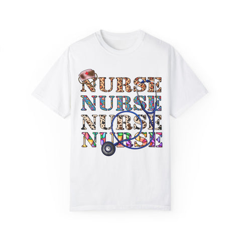 Colorful Nurse T-Shirt - Unisex Garment-Dyed Tee for Healthcare Workers